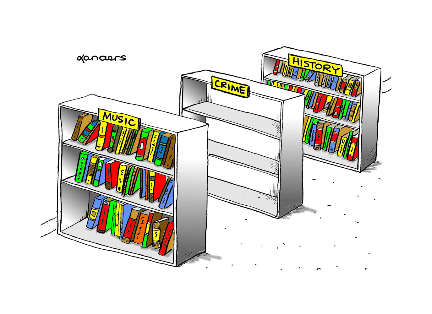 library cartoon